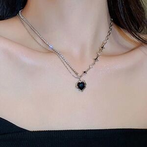 Beautiful heart silver necklace